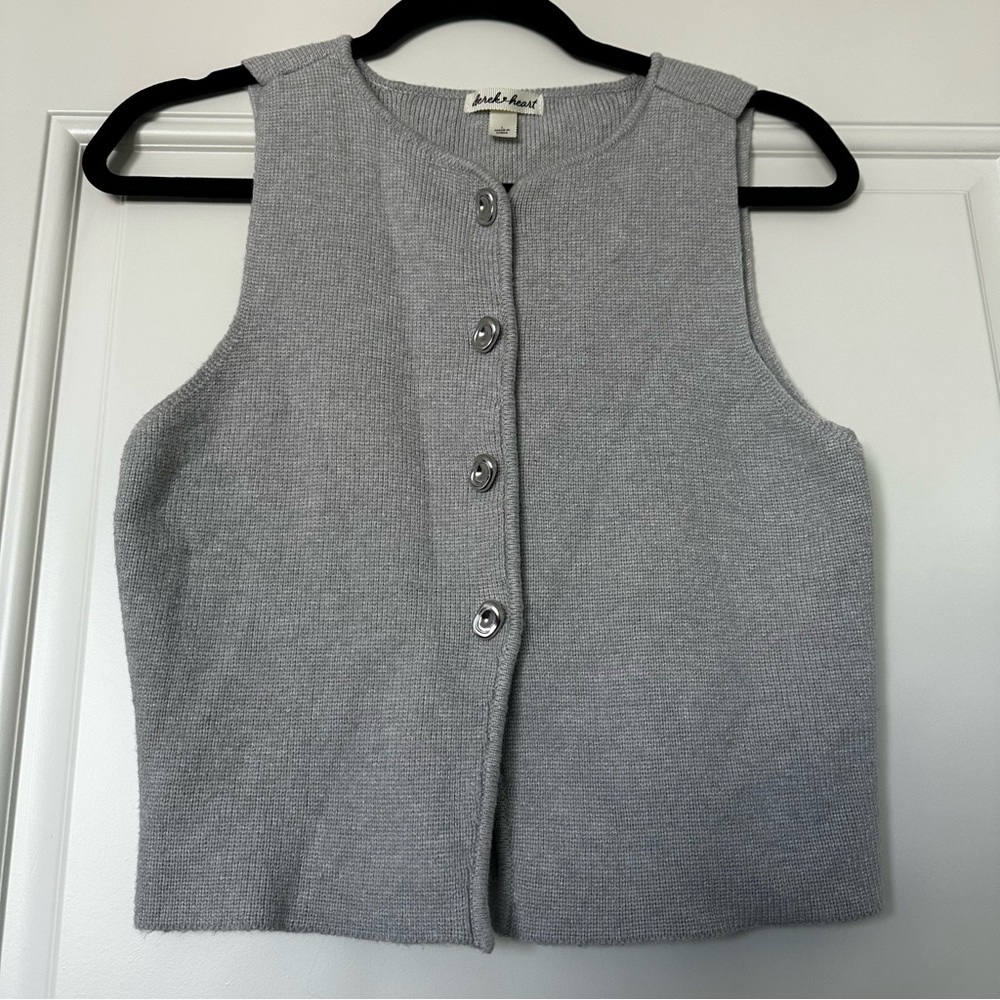 Derek Heart Light Gray Knit Vest